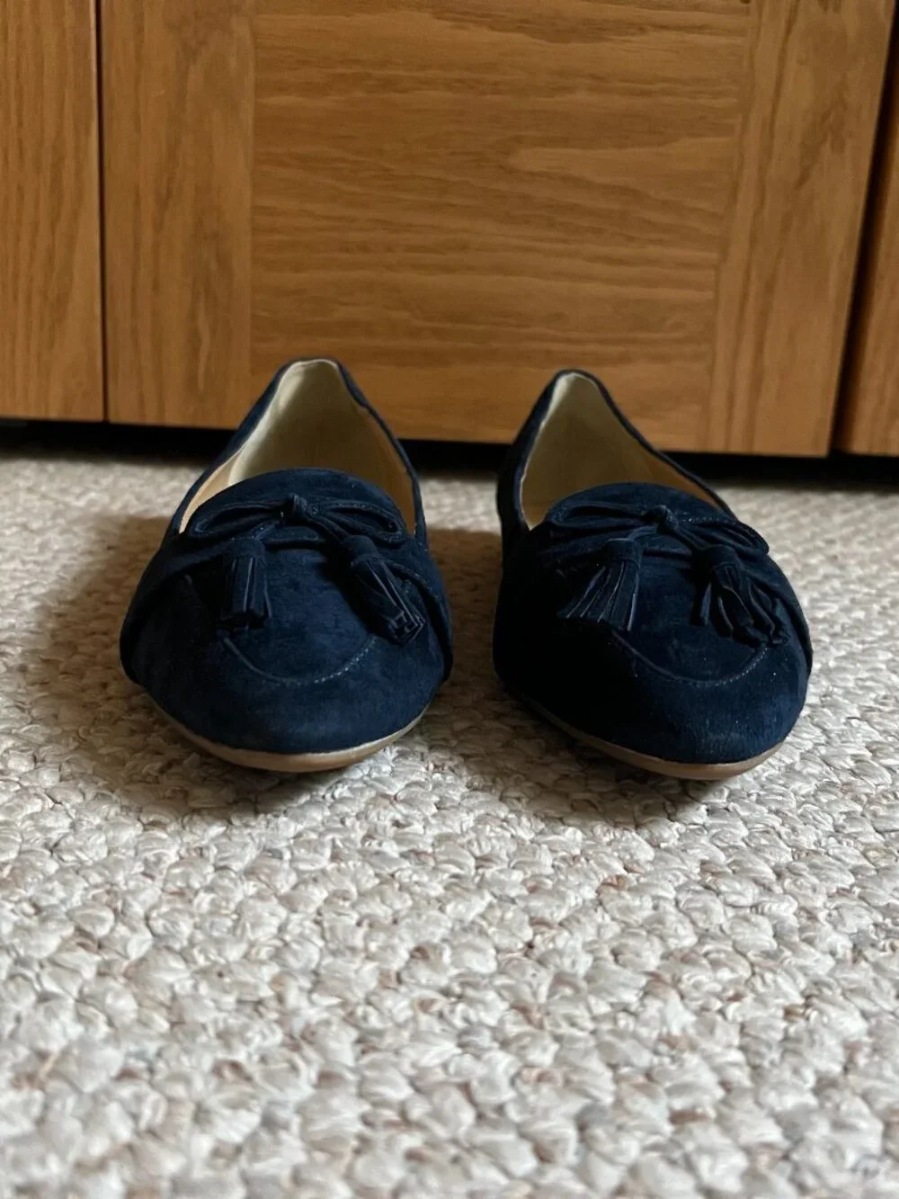 TALBOTS - Francesca Suede Driving Flats - Indigo Blue -- NEW, no Box